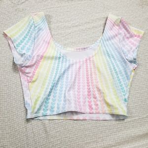 BlackMilk Rainbow Heart crop top